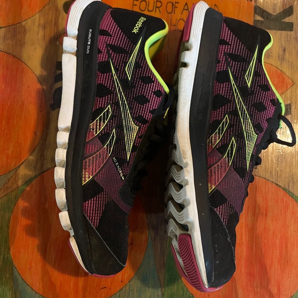 Reebok Womens Shoes size 7 Sublite Duo Purple Green Running Crossfit.